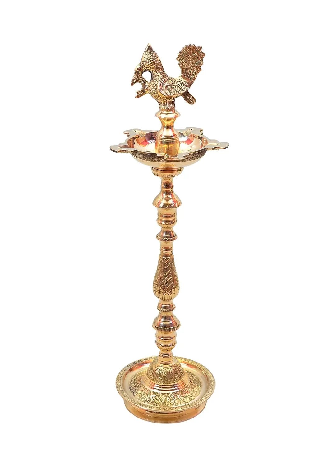 30 inch Brass Mahabharat Diya Kuthu Vilakku Inauguration Lamp for Pooja